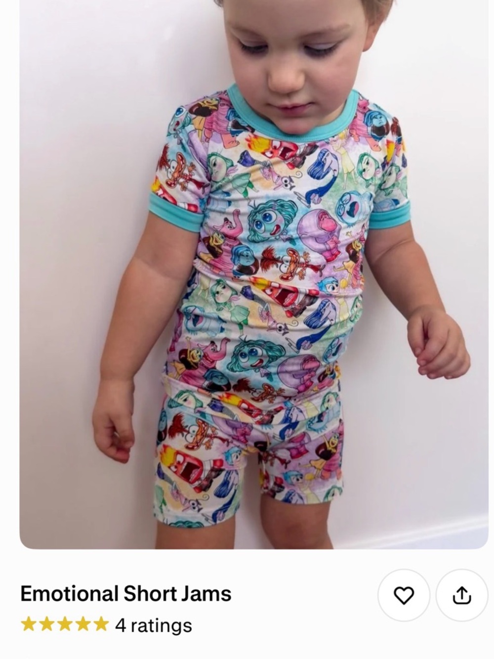 Kids' Multicolor Character Short Rashguard Set - Teal Trim